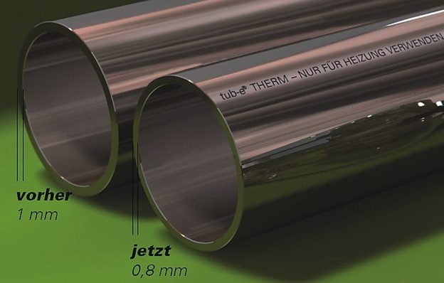 Outokumpu: „tub-e Therm“ mit reduzierter Wandstärke.