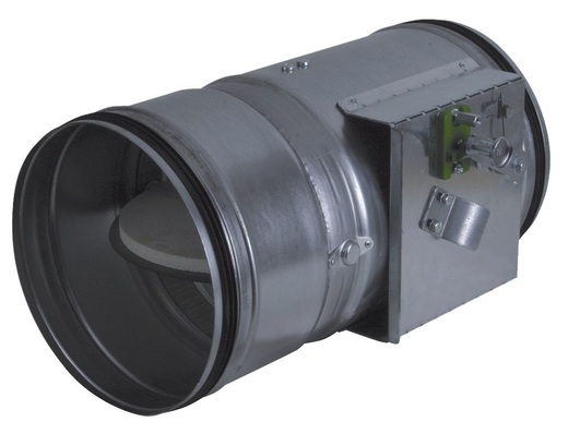 Schako: Runde Brandschutzklappe mit dünnem Klappenblatt.