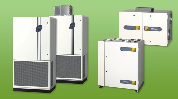 Swegon Compact-Familie: Air und Heat (links) sowie Top und Unit.