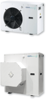 GEA Happel Klimatechnik: Die neuen Kaltwassererzeuger für das Kleinklimasystem GEA acqua 2 sind für die Außenaufstellung (oben) und für die Installation im Gebäude erhältlich.