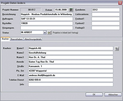 Kobold: Dialog aus der ­Honorarermittlungssoftware S-HOAI.