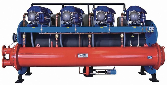Axima Refrigeration: Wassergekühlter Quantum mit vier Verdichtern und einer Nennkälteleistung von bis zu 2MW.