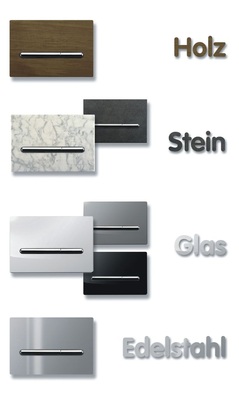 Mepa: Die Betätigungsplatte Mepasky gibt es auch in hochwertigen Materialien.