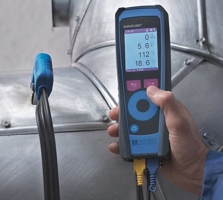 Afriso-Euro-Index: Alle Messungen für den Heizungs-Check (Abgas-, Oberflächen- und Ventilationsverluste) sind mit dem Abgasanalysegerät Eurolyzer ST durchführbar.