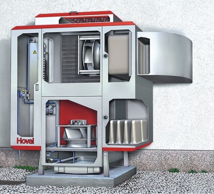 Hoval: Umluftgerät AdiaVent zum indirekten adiabaten Kühlen.