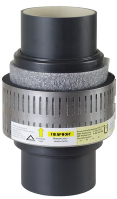 Friatec: Die Friaphon-Brandschutz­manschetten sind auch für den Einsatz auf Muffen zugelassen