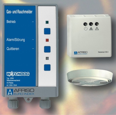 Afriso-Euro-Index: Der Watchdog Gas- und Rauchmelder GRM überwacht Industrie- und Wohngebäude auf Gas- und Rauchaufkommen.