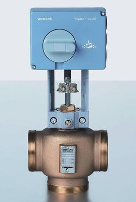 Siemens Building Technologies: Das Regelventil VXG41..01, hier in DN 50 mit dem Antrieb SQX62 abgebildet, ist für den Einsatz in Trinkwassersystemen vom DVGW zertifiziert worden.