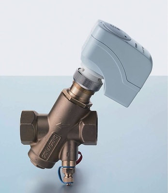 Siemens Building Technologies: Die Acvatix-Kombiventile VPI45.. vereinen Regelventil, Differenzdruckregler und Voreinstellung des gewünschten Durchflusses in einem Ventilkörper.