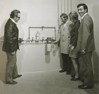 Hausinstallation mit Grünbeck-Produkten aus der 1960er-Jahren.