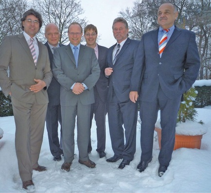Neue Niederlassungsleiter bei Kieback&Peter (v.l.): Klaus Drechsel, Markus Rütt, Horst Hoffmann, Gerd Henke, Heinrich Henke, Walter Jehle.