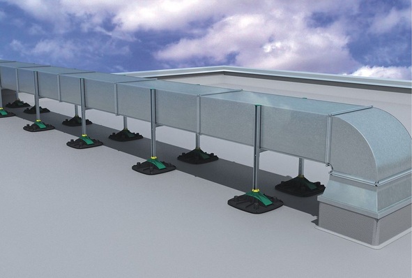 BIS Walraven: Yeti zur Montage von Rohren, Kanälen, Geräten und Laufwegen auf Flachdächern.