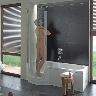 Bettetwist: Dusche zum Baden aus Stahl/Email von Bette.