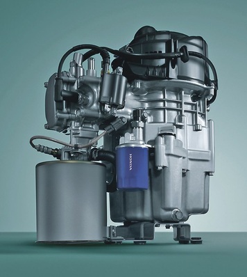 © Abb. 1 Mit der EXlink Extended Expansion Linkage Engine bringt Vaillant im 
ecopower 1.0 erstmals die hocheffiziente Gasmotoren-Technologie von Honda in 
einem Mikro-BHKW in Europa auf den Markt.
