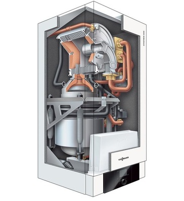 Mikro-KWK-System Vitotwin 300-W von Viessmann für Ein- und Zweifamilienhäuser. (Quelle: Viessmann)