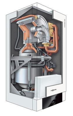 Mikro-KWK-System Vitotwin 300 mit Stirling-Motor der Microgen Engine Corporation.