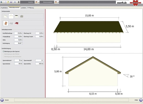 Würth: Software für Solar-Befestigungssysteme.