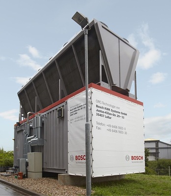 Abb. 1 ORC-Pilotanlage bei der Rhein-Main Deponie GmbH in Flörsheim-Wicker.