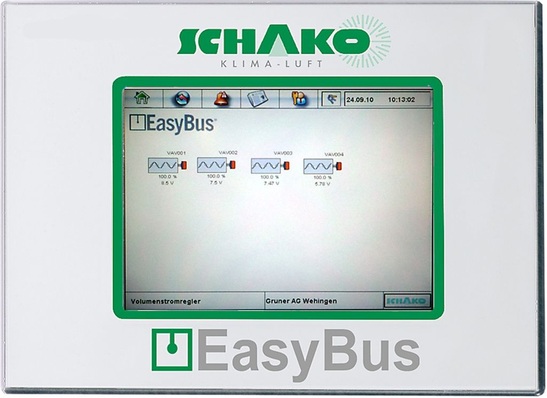Schako: Touchscreen für das Monitoring und die Steuerung im EasyBus-Netzwerk.
