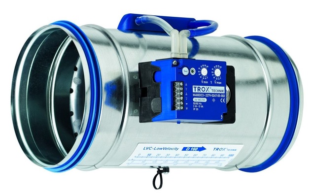 Trox: Volumenstromregler LVC-LowVelocity für niedrige Luftgeschwindigkeiten.