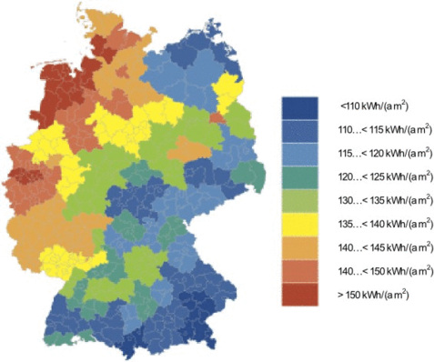 Abb. 1 ista-IWH-Energieeffizienzindex 2010 durchschnittlicher Heizenergieverbrauch, bezogen auf die Wohnfläche