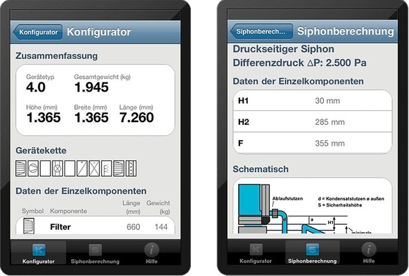 Howatherm: Geräteauslegung und Siphonberechnung.