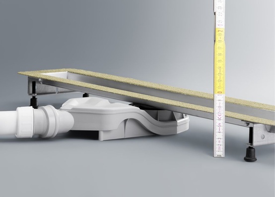 Viega: Advantix-Ablauf mit Bauhöhen zwischen 62 und 67 mm.