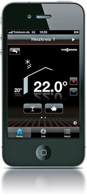 Viessmann-App „Vitotrol“ zur Nah- und Fernbedienung der Heizung.