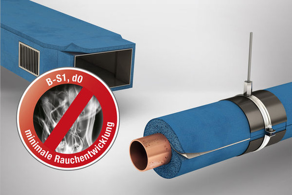 Armaflex Ultima ist der erste flexible technische Dämmstoff mit äußerst geringer Rauchdichte für eine höhere Personensicherheit im Brandfall. (Quelle: Armacell)