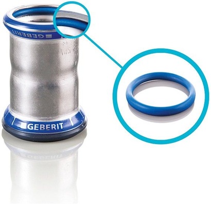 Geberit: Mapress Dichtring FKM blau für alle Solar- und viele Industrieanwendungen.