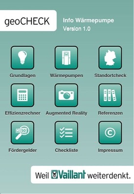 © Vaillant
 Vaillant: App „Info Wärmepumpe geocheck“.