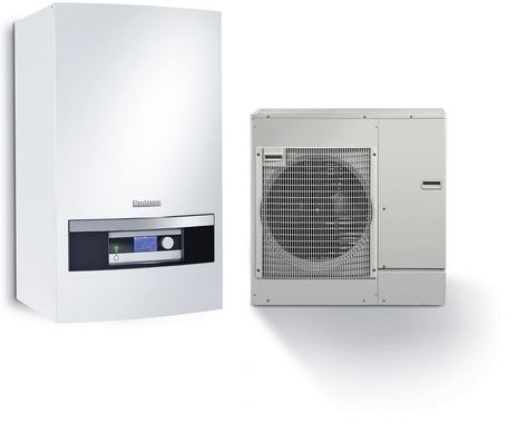 Buderus: Innen- und Außenmodul der Luft/Wasser-Wärmepumpe Logatherm WPLS.