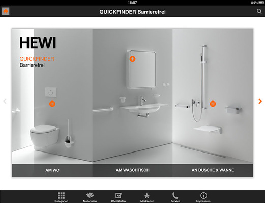 © Hewi
 iOS-App „Hewi Quickfinder Barrierefrei“.