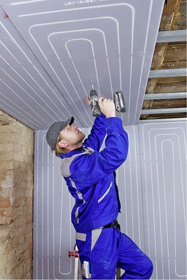 Uponor: Renovis Element mit aufgedruckter ­Verlegung der Rohre.