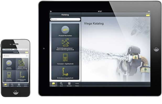 Viega: Die Katalog-App stellt alle wichtigen Infos zu über 17 000 Artikeln zur Verfügung.