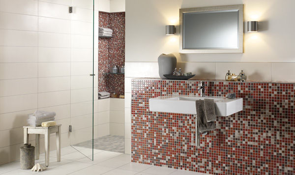 Bodengleiche Dusche unter Einhaltung der 2-Wege Wahrnehmungsebenen der DIN 18040.