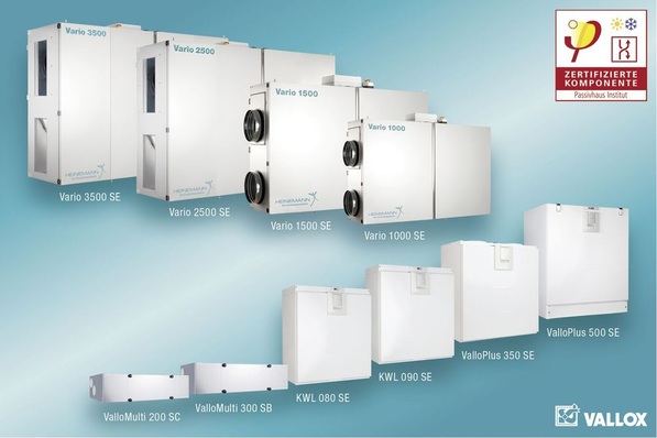 Heinemann: Große Vielfalt an Passivhaus-zertifizierten Lüftungsgeräten.