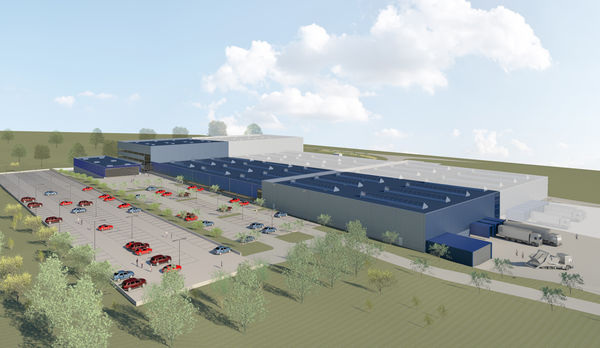 Steigende Nachfrage nach energieeffizienten Ventilatoren: ebm-papst investiert 15 Mio. Euro in die Verdoppelung der Produktion in Mulfingen-Hollenbach (blaue Fläche).