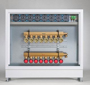 
Empur: Komplettverteiler mit Wilo-Geniax-Miniaturpumpen. 
