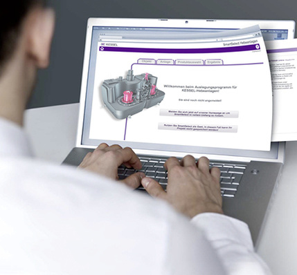 



Kessel: SmartSelect-Berechnungsmodul für Fettabscheider. 
