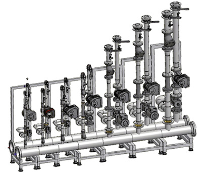 



Buderus: Heizkreismodul MEC HSM HKM-G mit sieben Leistungsgrößen von DN 25 bis DN 100. 
