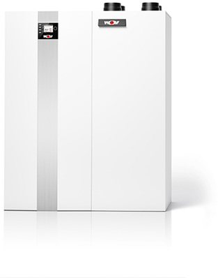 



Wolf: Comfort-Wohnungs-Lüftungsgerät CWL-T-300 (rechts) neben einem Öl-Brennwertheizkessel TOB. 
