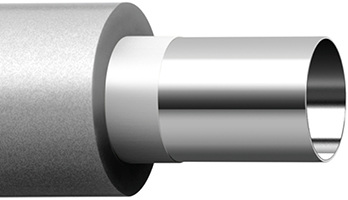 



Viega: Raxinox-Rohr mit Edelstahl-Inliner. 
