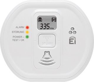 



Ei Electronics: CO-Warnmelder EI208 mit Display. 
