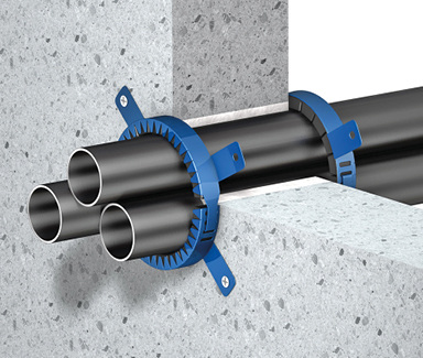 



Doyma: Abschottung von bis zu drei Rohren. 
