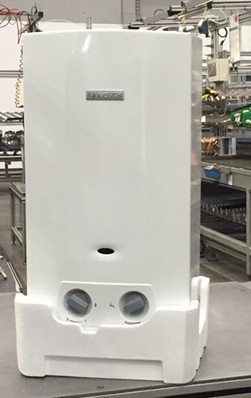 Gas-Durchlauferhitzer für den mexikanischen und lateinamerikanischen Markt.