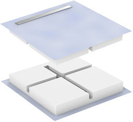



Sanit-Duschbord mit integrierter Rinne. 
