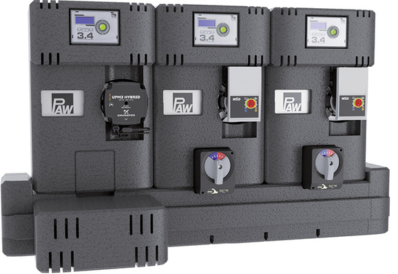 



1
 HeatBloC-MC-System von PAW mit Wilo- und Grundfos-Pumpe in DN 25 mit optionalem Kommunikationsset auf dem Verteiler. 
