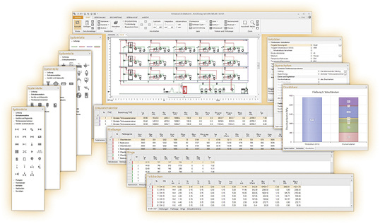 



Solar-Computer: Konfigurierbare Bedienoberfläche von „Trinkwasser-Installation DIN 1988-300“. 
