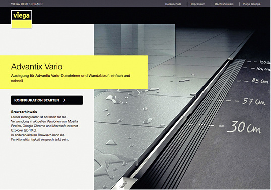 



Viega: Advantix-Vario-Konfigurator. 
